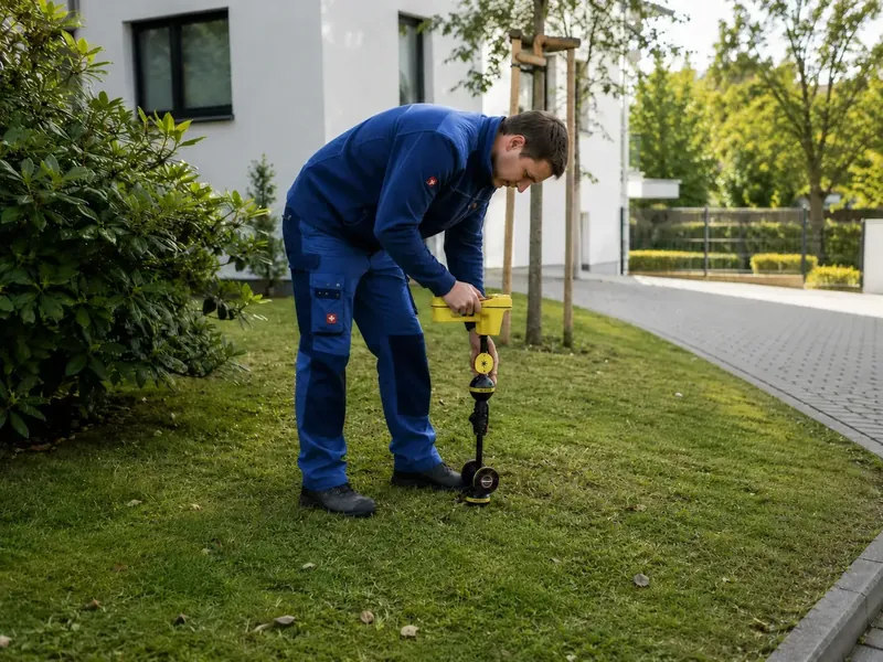 Ortung einer Abwasserleitung
